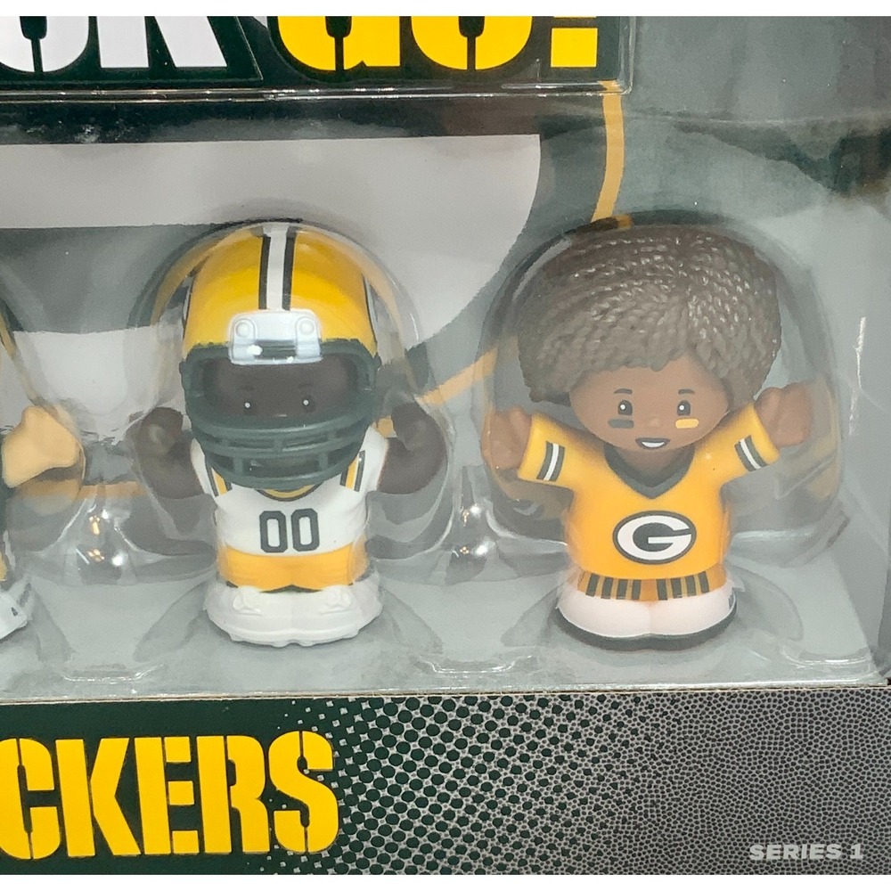 Green Bay Packer Fisher-Price Little People Collector Set Of 4 NFL Gift Fans - Picture 7 of 7